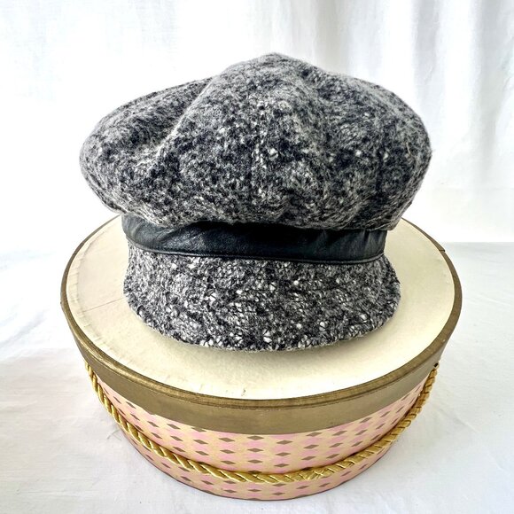 Newsboy Cap Style Hat, by Giovannio New York Salt & Pepper Polyester Blend, New! - Picture 10 of 16